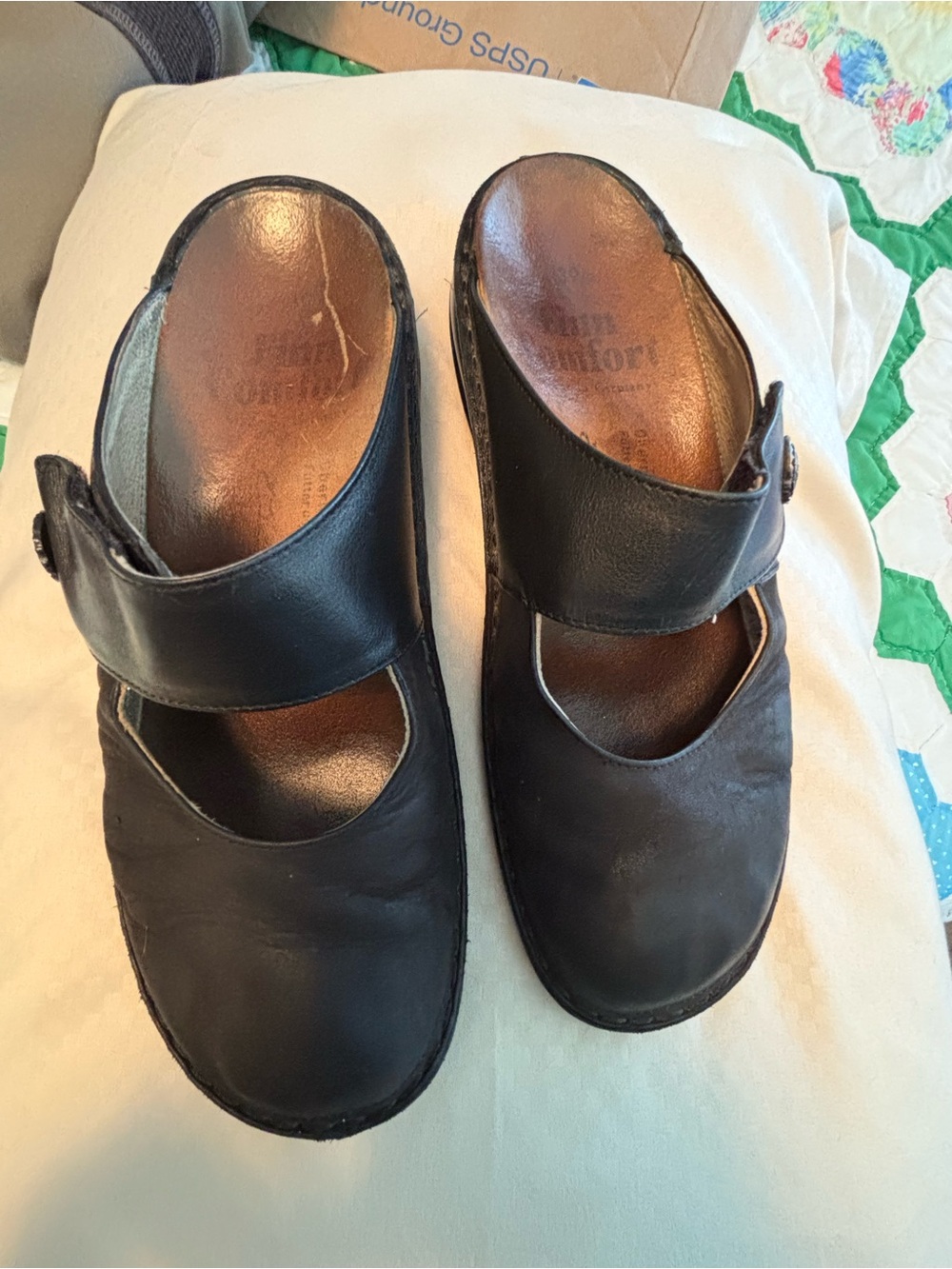 Finn Comfort Black Mary Jane Clogs - Women's 39 or US 8